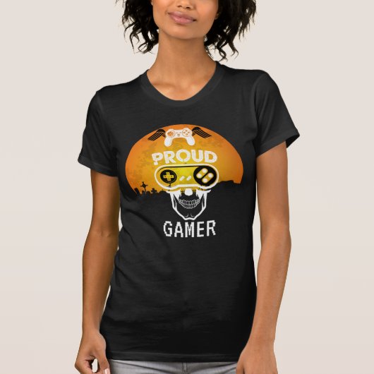 ゲーマー誇りを持った – ハロウィーンゲームおたく Tシャツ (正面)
