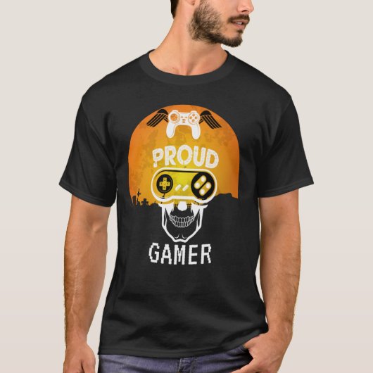 ゲーマー誇りを持った – ハロウィーンゲームおたく Tシャツ (正面)