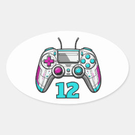 ゲーマー誕生日おめでとう - ゲームパーティーのギフトグッズ 楕円形シール
