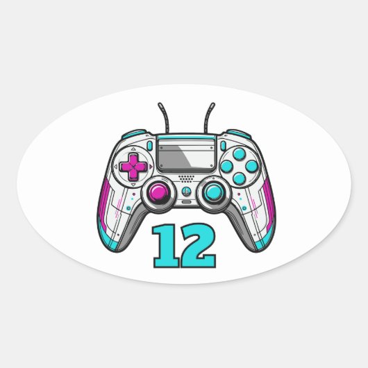 ゲーマー誕生日おめでとう - ゲームパーティーのギフトグッズ 楕円形シール (正面)