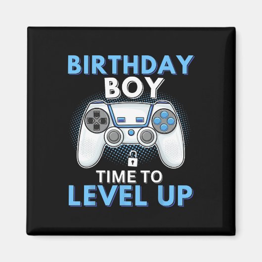 ゲーマー誕生日おめでとう レベルアップだ! 8歳 マグネット (正面)