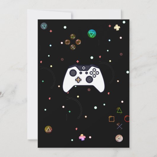 ゲーマー誕生日の招待状 招待状 (裏面)