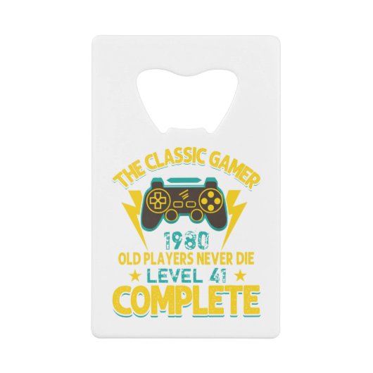 ゲーマー誕生日カスタムギフト年と年齢 クレジットカード栓抜き (正面)