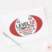 ゲーマー誕生日又は卒業 楕円形シール (封筒)