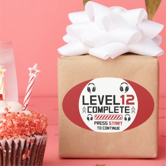 ゲーマー誕生日又は卒業 楕円形シール (パーティー)