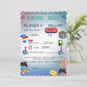 ゲーマー誕生日招待状 - レベルアップパーティーカード 招待状 (スタンド正面)