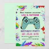 ゲーマー誕生日招待状 招待状 (正面/裏面)