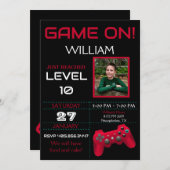 ゲーマー誕生日招待状 招待状 (正面/裏面)