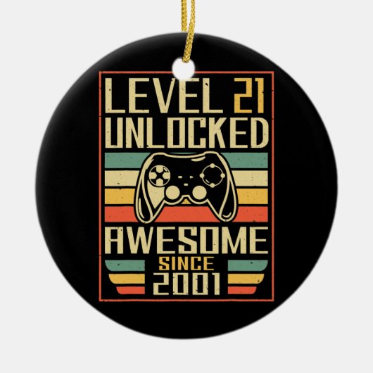 ゲーマー誕生日21男性ゲーム以素晴らし降 セラミックオーナメント (正面)