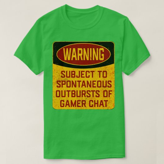 ゲーマー警告の自発的な爆発の対象 Tシャツ (デザイン正面)