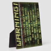 ゲーマー警告プラーク フォトプラーク (側面)