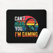 ゲーマー面白Tシャツ ゲーム中は声が聞こえない マウスパッド (マウス)