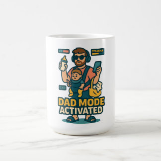 ゲーマー風の親バカデザイン Dad Mode Activated コーヒーマグカップ