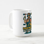 ゲーマー風の親バカデザイン Dad Mode Activated コーヒーマグカップ (正面左)