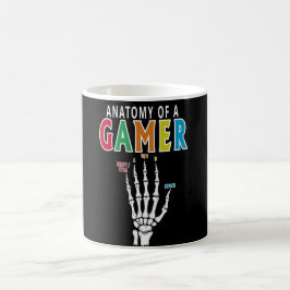 ゲーマー骨格の手のコーヒーマグのおもしろい解剖学 コーヒーマグカップ