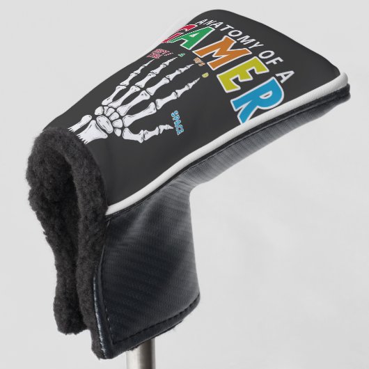 ゲーマー骨格の手の頭のカバーのおもしろい解剖学 ゴルフヘッドカバー (3/4 正面)