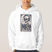 ゲーマー骸骨タロットカードTシャツ パーカ (正面)