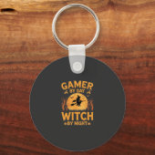 ゲーマー魔女ハロウィンゲームデザイン キーホルダー (正面)