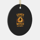ゲーマー魔女ハロウィンゲームデザイン セラミックオーナメント (右)