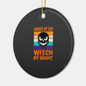 ゲーマー魔女ハロウィンリトロスカル セラミックオーナメント (左)