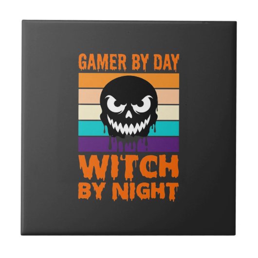 ゲーマー魔女ハロウィンリトロスカル タイル (正面)