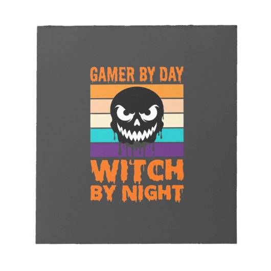 ゲーマー魔女ハロウィンリトロスカル ノートパッド (正面)