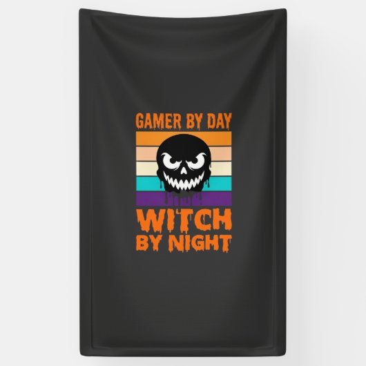 ゲーマー魔女ハロウィンリトロスカル 横断幕 (縦)