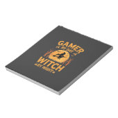 ゲーマー魔女ハロウィーンゲームデザイン ノートパッド (回転)