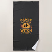 ゲーマー魔女ハロウィーンデザイン ビーチタオル (正面)