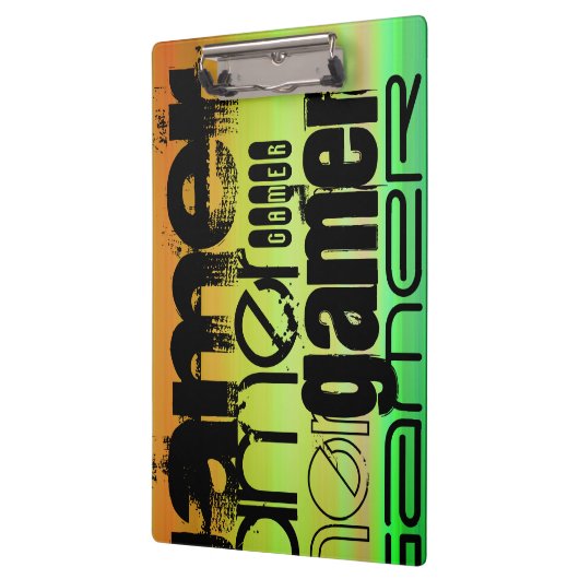 ゲーマー鮮やか、緑、オレンジ、黄 クリップボード (左)