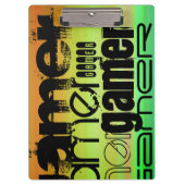 ゲーマー鮮やか、緑、オレンジ、黄 クリップボード (正面)