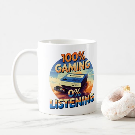 ゲーマー0 %聞のゲーマーおもしろいレトロスタイルゲーム コーヒーマグカップ (ドーナツ)