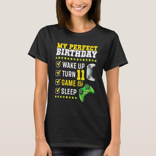 ゲーマー11歳にぴったりの11歳の誕生日パーティー Tシャツ (正面)