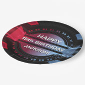 ゲーマー15thハッピーバースデー紙プレート ペーパープレート (アングル)