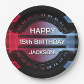 ゲーマー15thハッピーバースデー紙プレート ペーパープレート (正面)