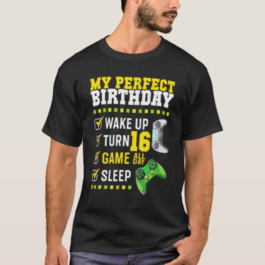 ゲーマー16歳にぴったりの16歳の誕生日パーティー Tシャツ (正面)