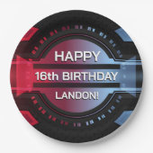 ゲーマー16thハッピーバースデー紙プレート ペーパープレート (正面)