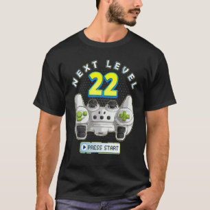 ゲーマー22誕生日次レベル22ゲームコントローラー Tシャツ