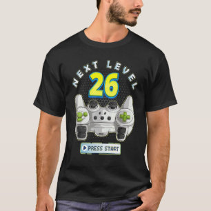 ゲーマー26誕生日次レベル26ゲームコントローラー Tシャツ