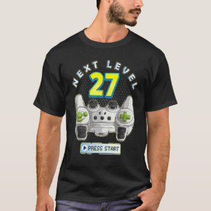ゲーマー27誕生日次レベル27ゲームコントローラー Tシャツ