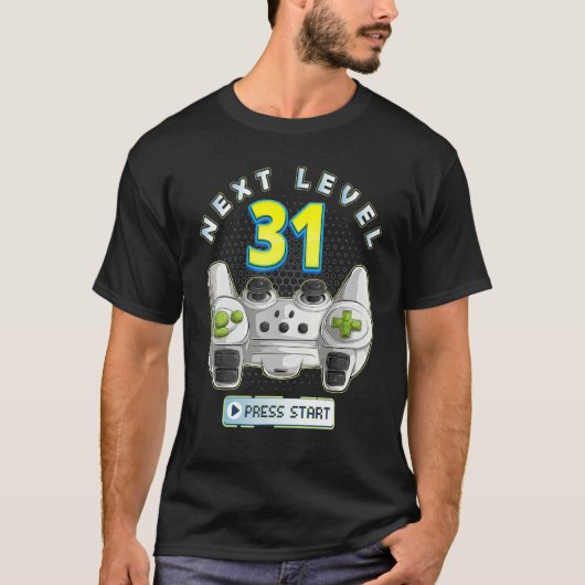 ゲーマー31誕生日次レベル31ゲームコントローラ Tシャツ (正面)
