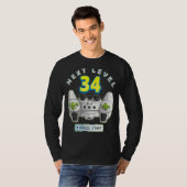 ゲーマー34誕生日次レベル34ゲームコントローラー Tシャツ (正面フル)