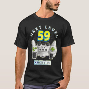 ゲーマー59誕生日次レベル59ゲームコントローラー Tシャツ