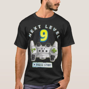 ゲーマー9誕生日次レベル9ゲームコントローラー Tシャツ