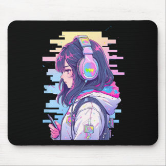 ゲーマー ガール おもしろ パステル 日本 アニメ ストリーマー 日本 マウスパッド