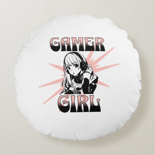ゲーマー・ガール |ゲーム ラウンドクッション (正面)