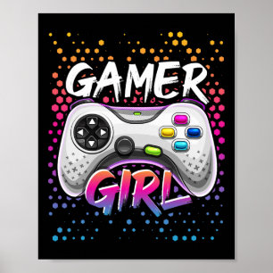 ゲーマー ガール ビデオ ゲーム コントローラー ゲーミング 誕生日 ギフト G ポスター