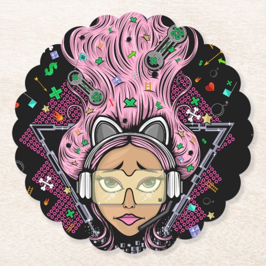 ゲーマー・ガール ペーパーコースター (正面)