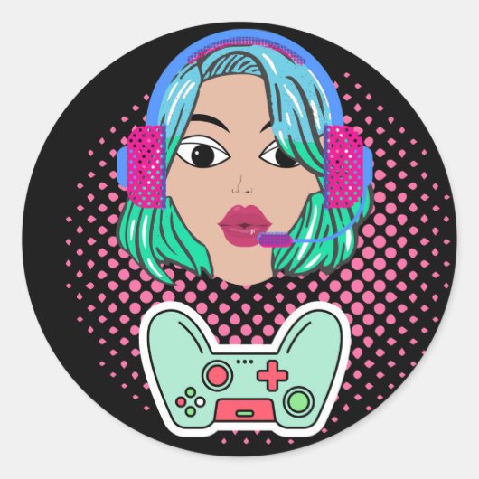 ゲーマー・ガール ラウンドシール (正面)