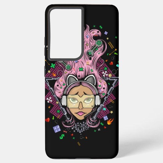 ゲーマー・ガール SAMSUNG GALAXYケース (裏面)